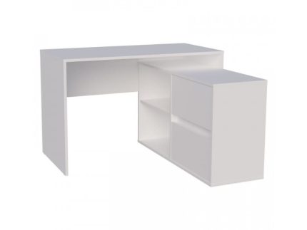 Cтіл письмовий кутовий TWIN B 120x60 Білий діамант