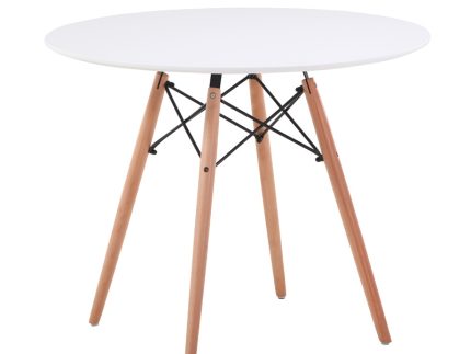 Стіл обідній ЕТНА MDF (D=80cm), білий
