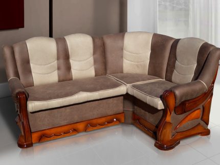 М"який куток Візит 175*130(Brown+Beige) горіх